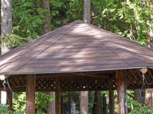 Finished shingle roof on gazebo