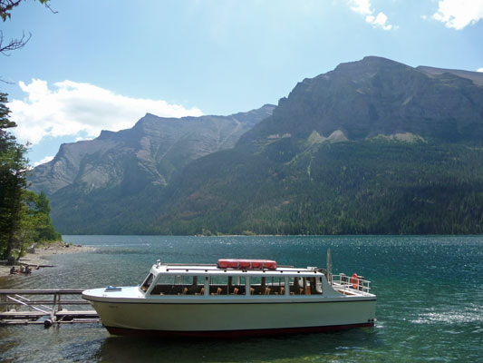 Tourboat on St Mary Lake Glacier
