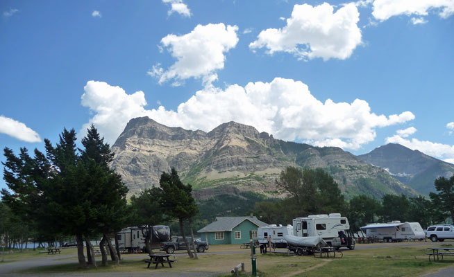Waterton Townside campground view