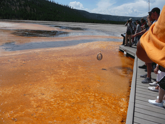 Fishing for hats Grand Prismatic Spring Yelowstone