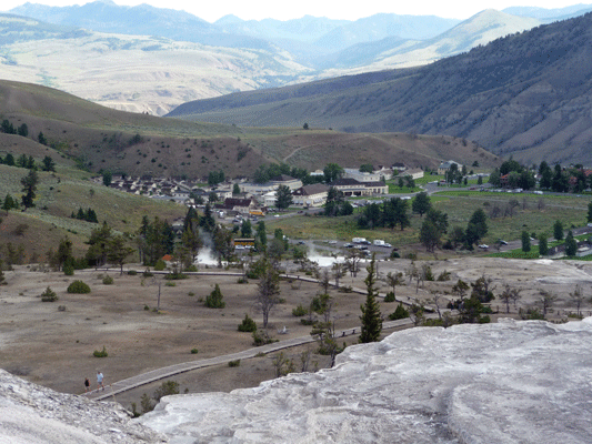 View of Mammoth Hot Springs