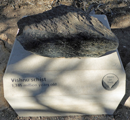 Vishnu Schist rock sample Grand Canyon