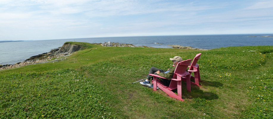 Red chair view Steve's Trail Gros Morne