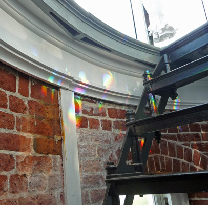 Rainbows in Heceta Head lighthouse lantern room