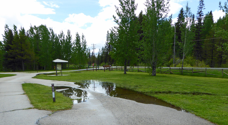 Flooded Admin site Huckleberry Campground