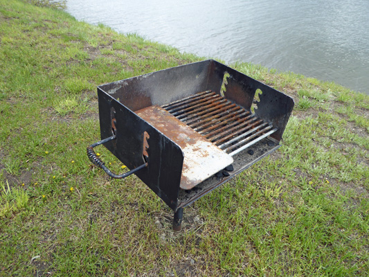 Upright campsite grill Huckleberry Campground