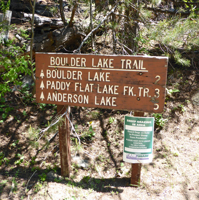 Boulder Lake Trail sign