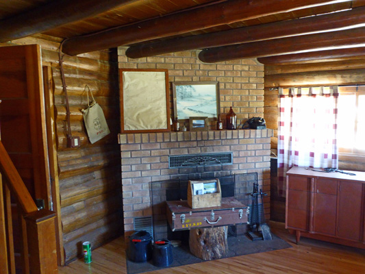 Rental Cabin fireplace Landmark ID