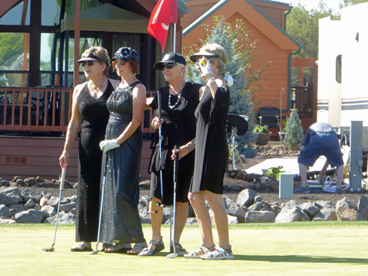 Evening wear golfers