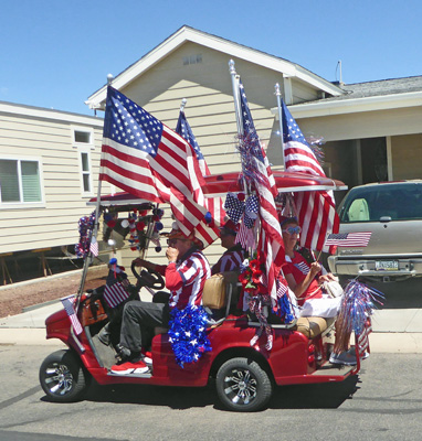 Golfcart with flags