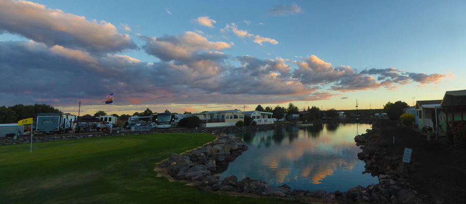 Sunset reflected in lake