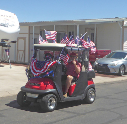 Golfcart with flags