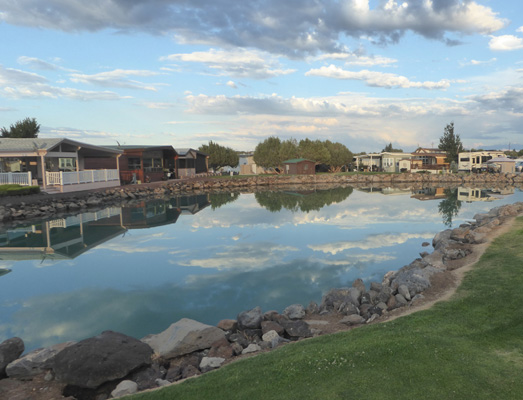 Clouds reflected in lake