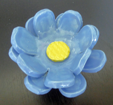 blue pottery flower