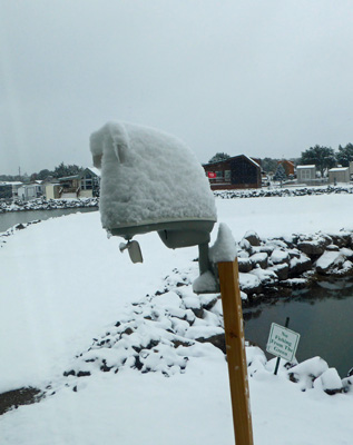 snow on weather station