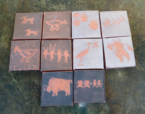 Petroglyph test tiles