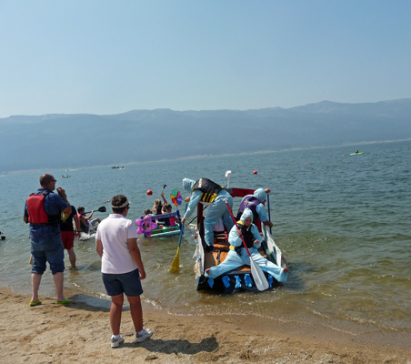 Water hooligan race off with a splash