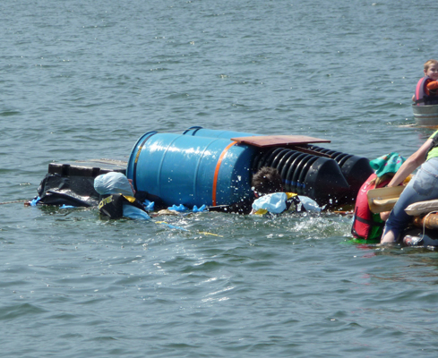 Water hooligan boat capsized