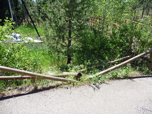 broken fence at Buttercup campground
