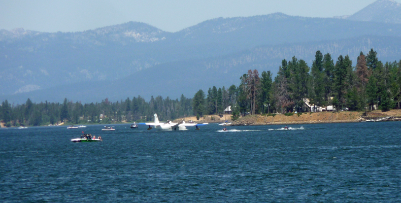 Float plane and escort Lake Cascade ID