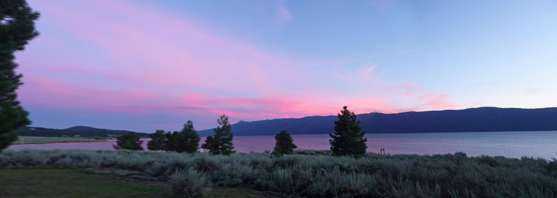 Sunset panorama Sugarloaf Campground Lake Cascade