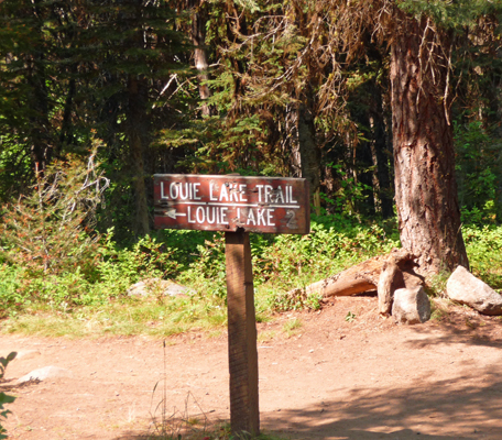Louie Lake Trailhead sign
