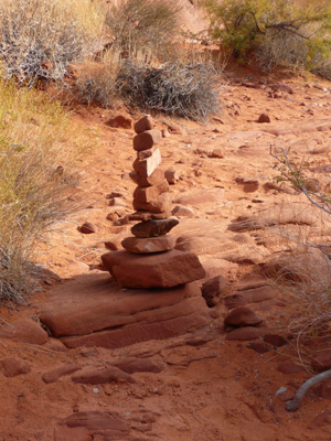 Rock cairn Mouse Tank Trail Valley of Fire State Park NV