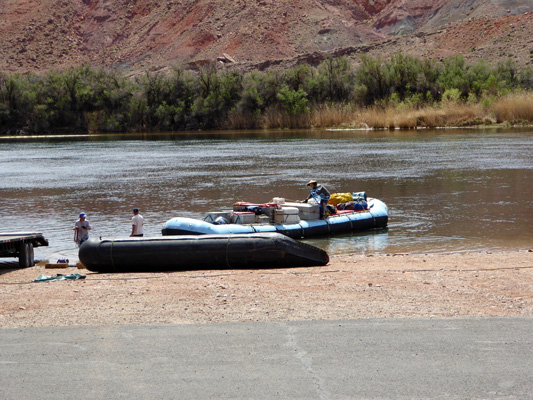 Raft perparing to launch Lees Ferry Colorado River