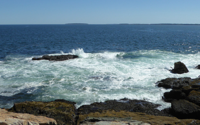 Surf on rocks Otter Point Acadia