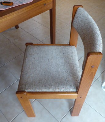 Worn dining room chair