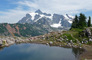 Mt. Shuksan with tarn on Artist's Ridge Trail