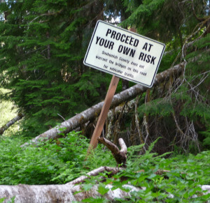 Monte Cristo trai landslide sign