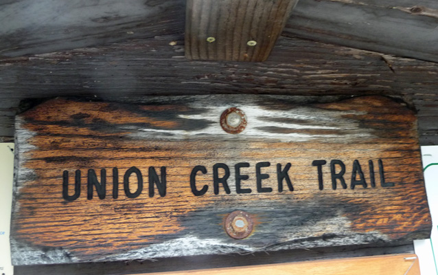 Union Creek Trail sign
