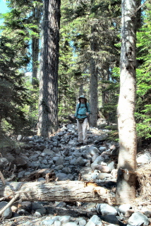 Walter on the trail down the mountain