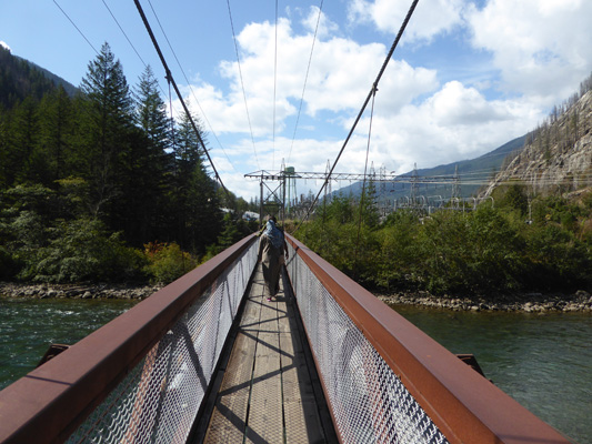 Pedestrian suspension bridge