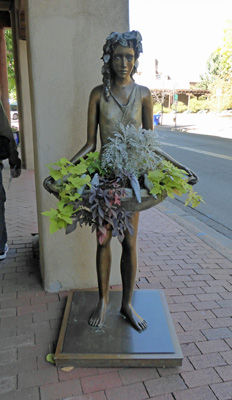 Flower lady sculpture Santa Fe NM