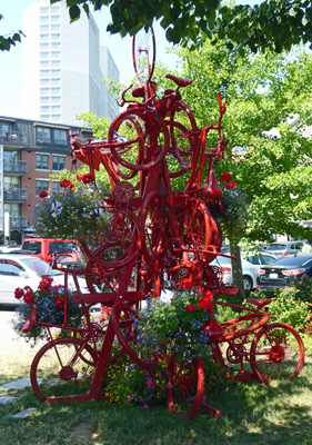 Bicycle sculpture Halifax Boardwalk