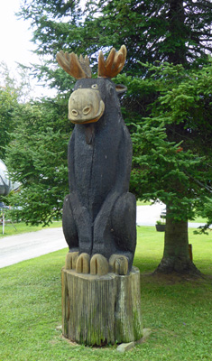 Moose carving Moose River Campground VT