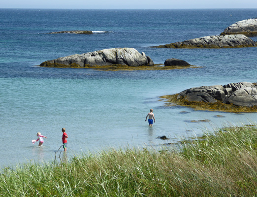 Kids in water at Kejimkujik seaside