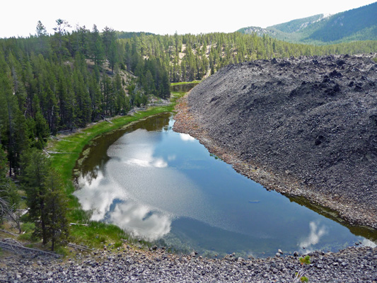 Lake at edge of Big Obsidian Flow 
