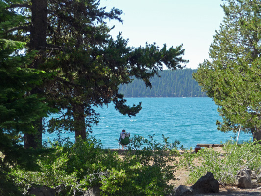 Paulina Lake from Little Crater Campground campsite