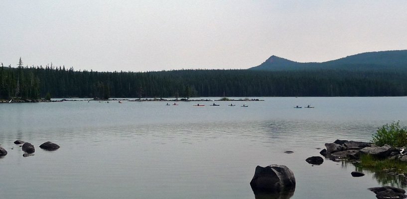 Kayaks on Waldo Lake