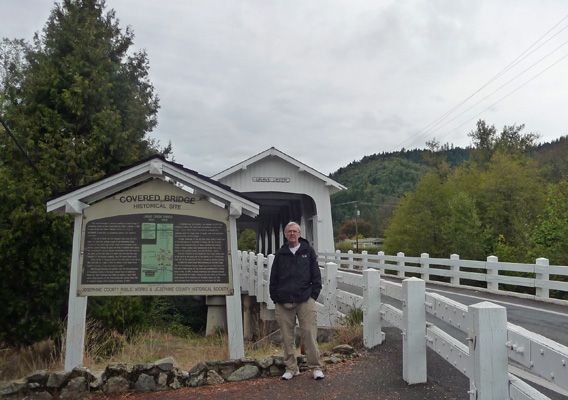 Grave Creek Covered Bridge OR sign with Walte Cooke