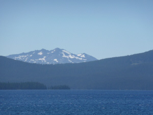 Mt Diamond from the kayak on Waldo Lake