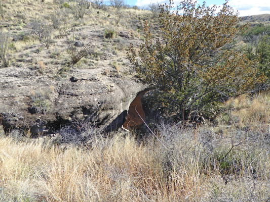 cave along wash Sonita Creek SNA