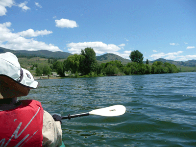 Walter Cooke kayaking on Pearrgyin Lake