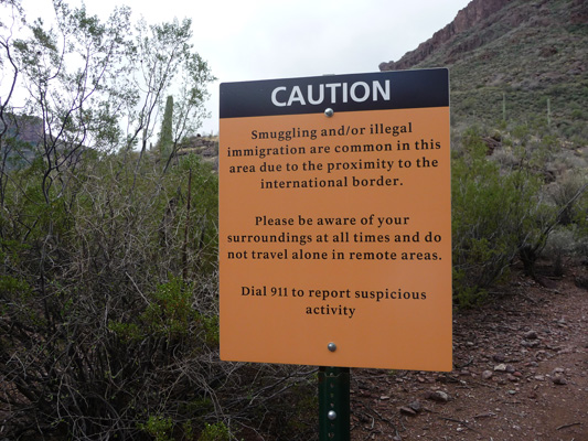 Warning sign Organ Pipe Cactus NM