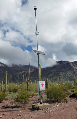 Blue light emergency light station Organ Pipe NM