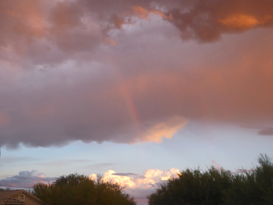 Sunset and rainbow