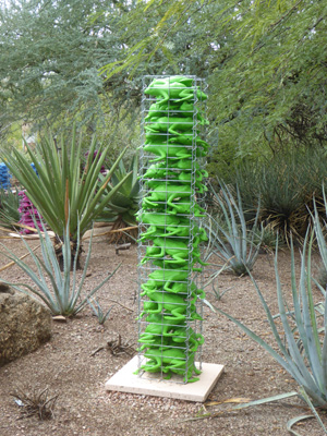 stacks of recycled frogs
